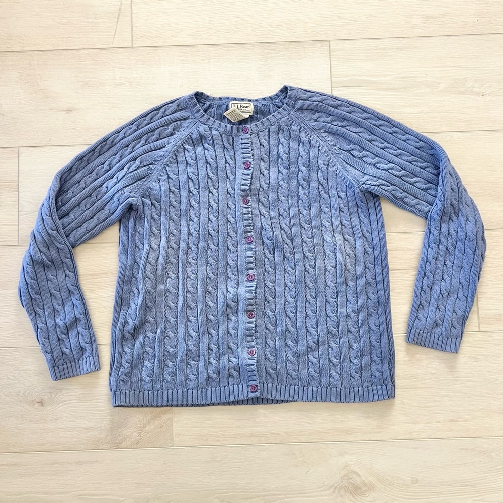 Vintage LL Bean Cable Knit Cardigan | Size Medium